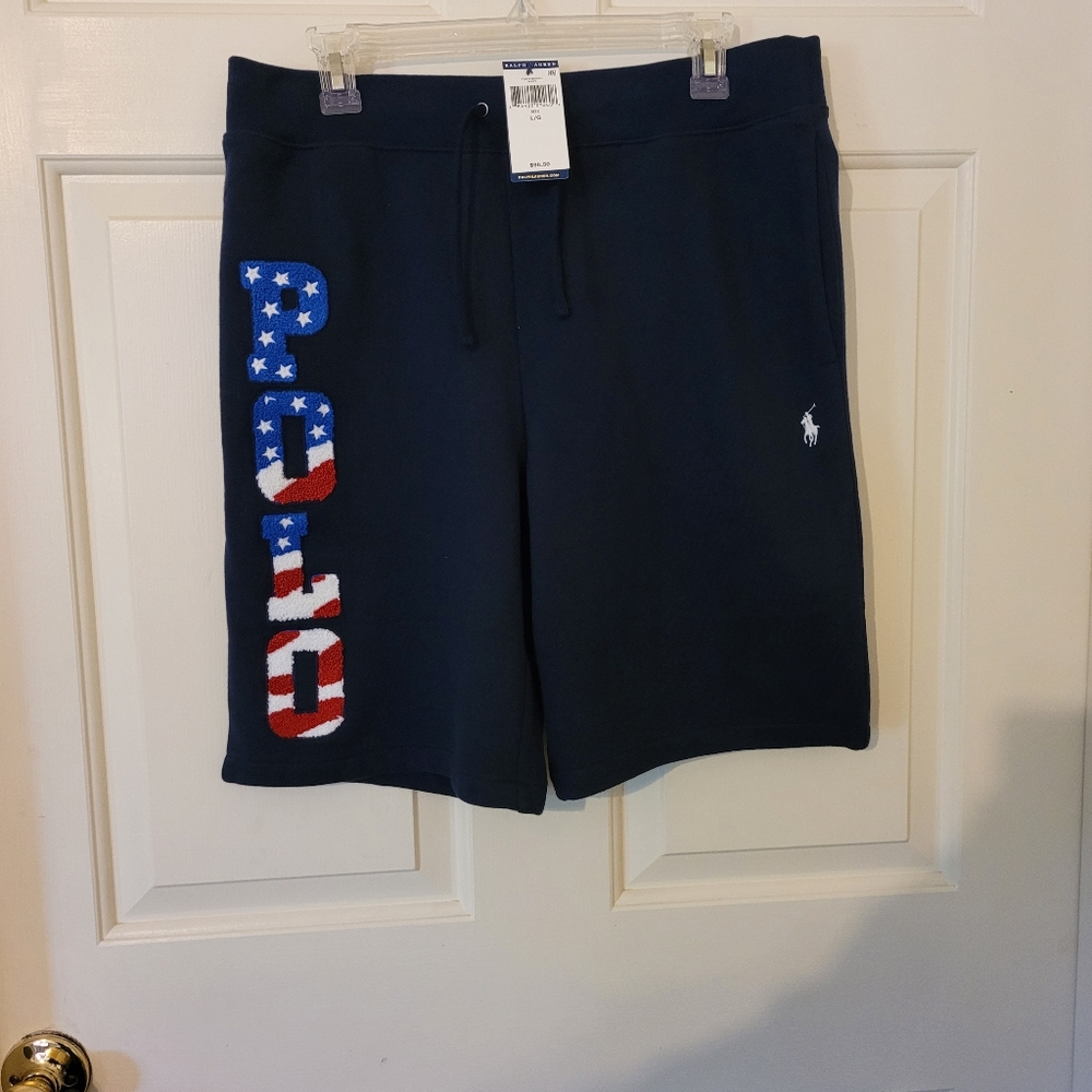 USA Ralph Lauren polo Sweat Shorts Navy Blue Size Large